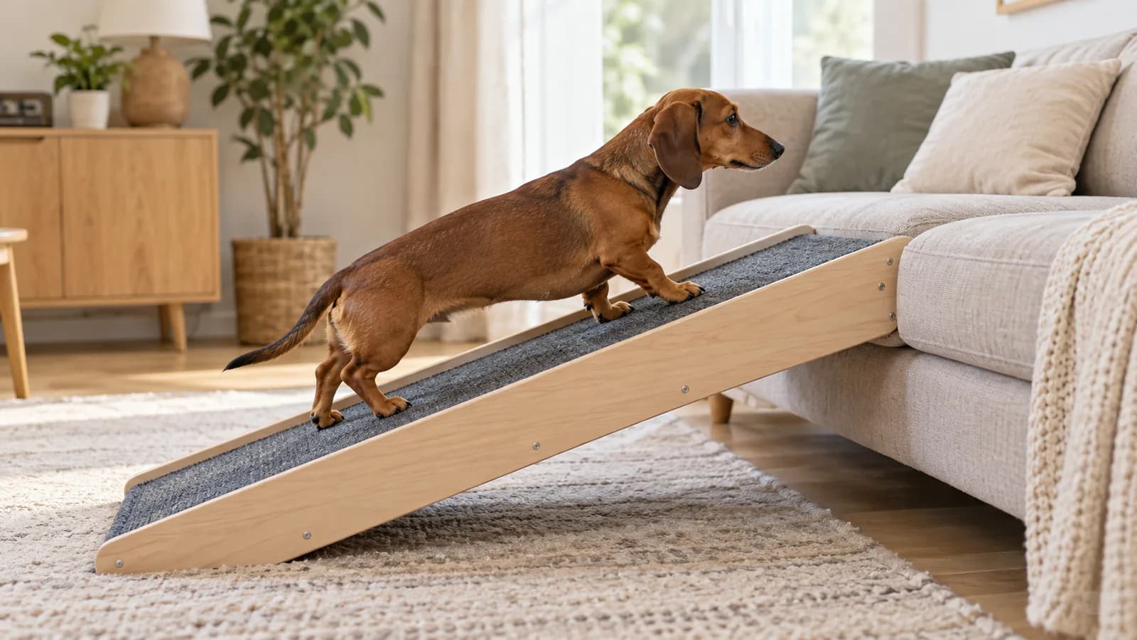 Rampa para Teckel: guía para sofá, cama y coche